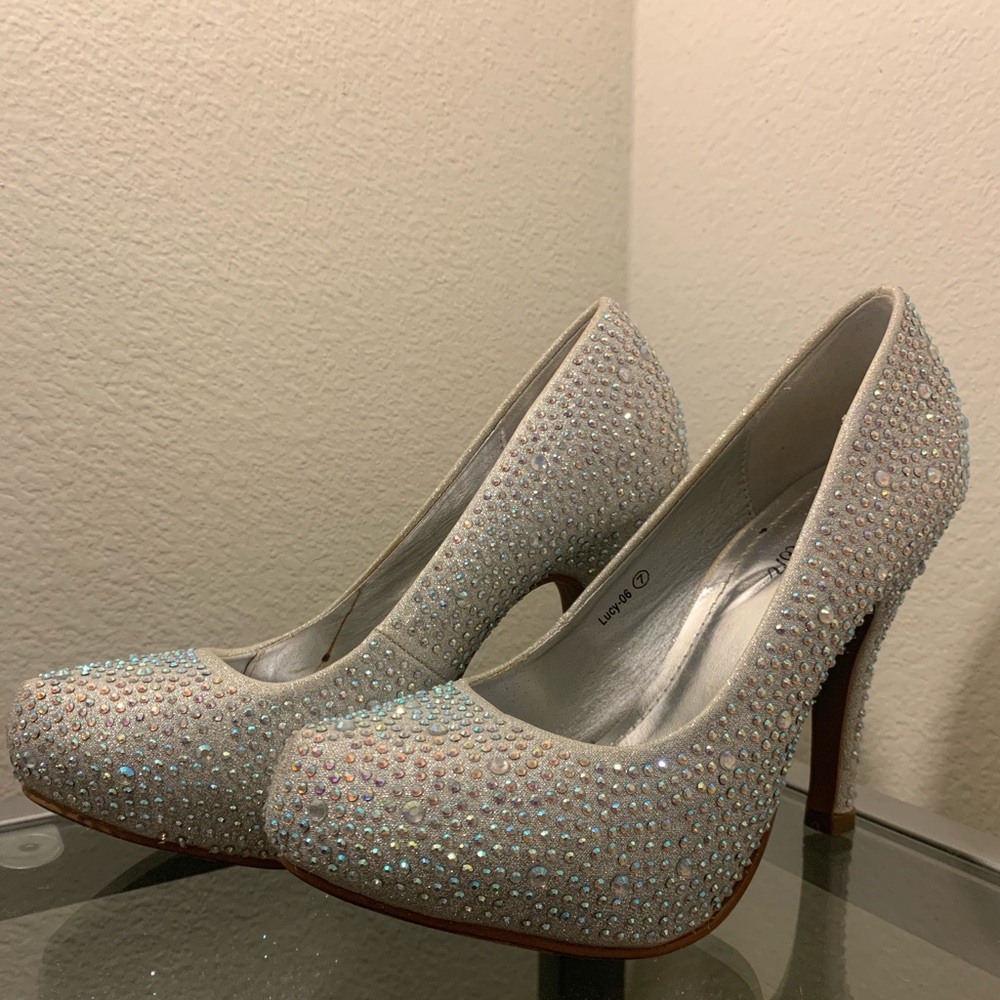 Rhinestone heels. Size 7